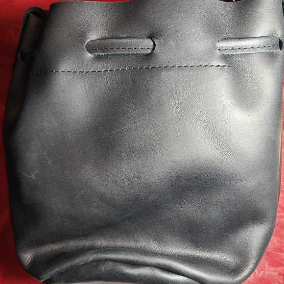 Able Bucket Purse - Tassel Black Leather Ethical Fair Trade Mod Twee Festival - Picture 7 of 15